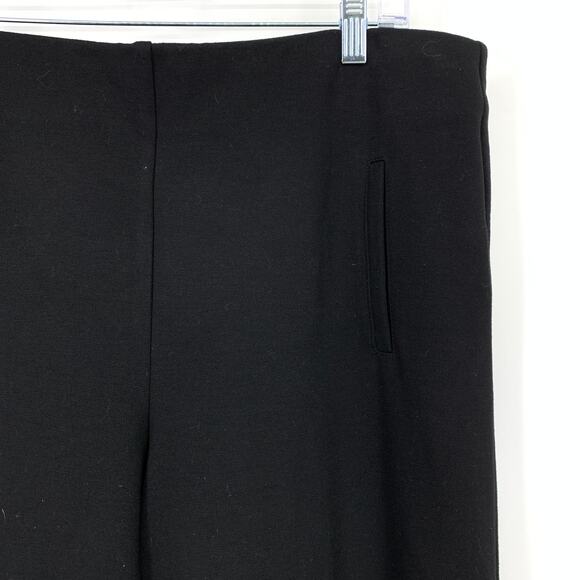 Chicos Pull On Ponte Slim Straight Pant Womens Sz 2 US 12 Black Elastic Waist - Picture 3 of 6